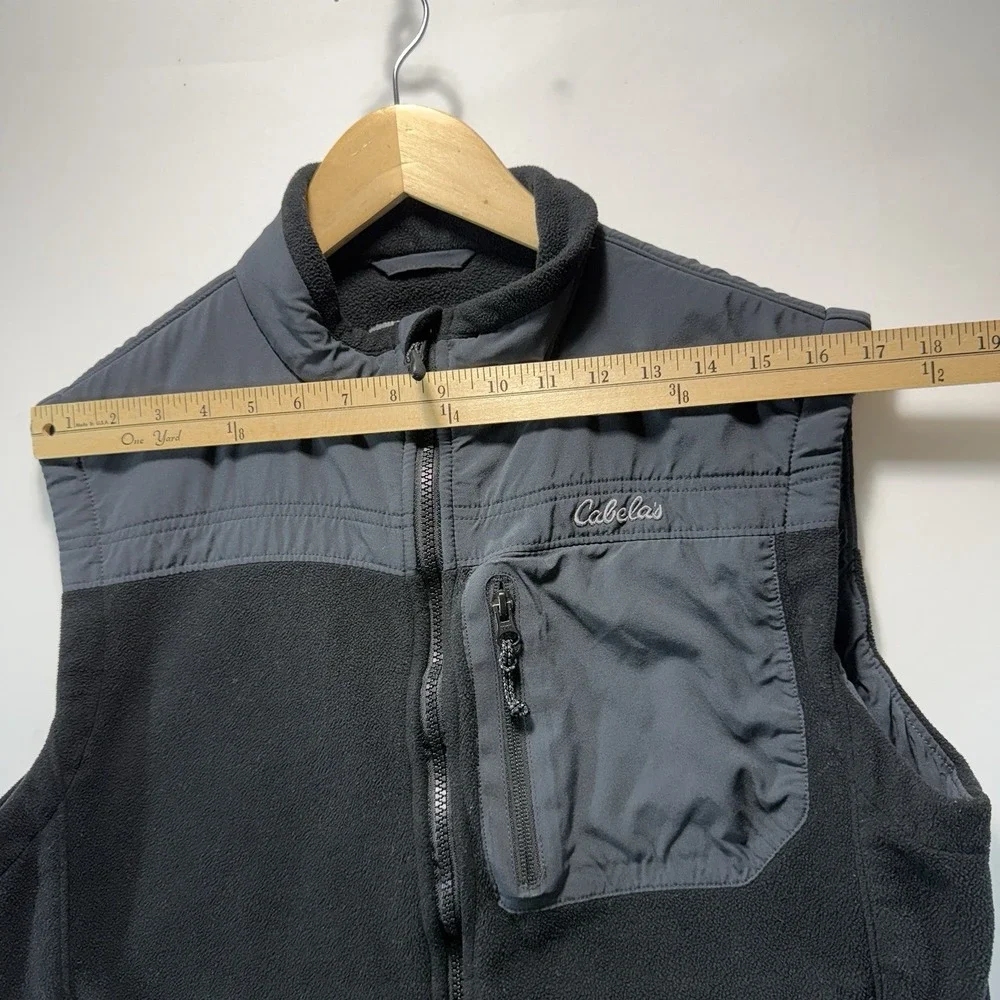 Cabelas Vest Mens Size M Black Polartec Fleece Full Zip Jacket Outdoors Hunting - Picture 3 of 12